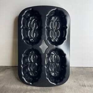 NORDIC WARE Celtic Knot Mini Bundt Loaf Pan Black Heavy Duty Cast Aluminum